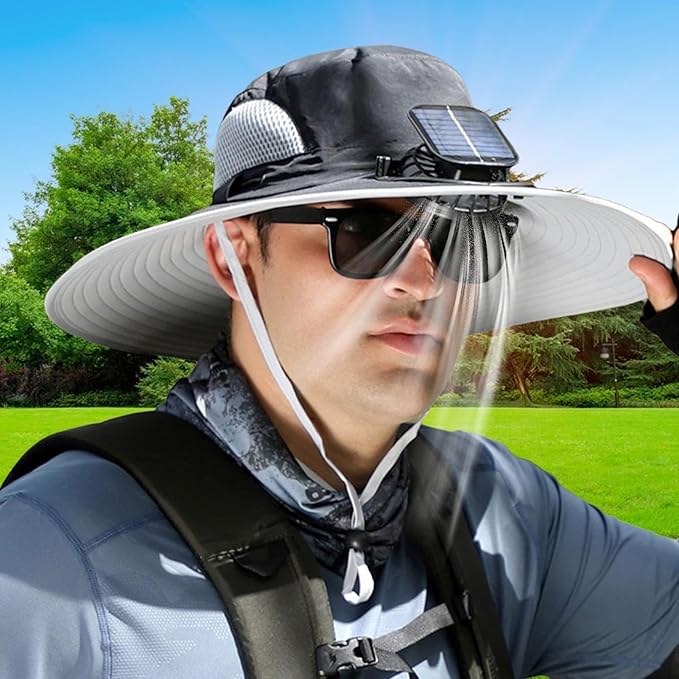 Outdoor Sun Hat With Solar Fan