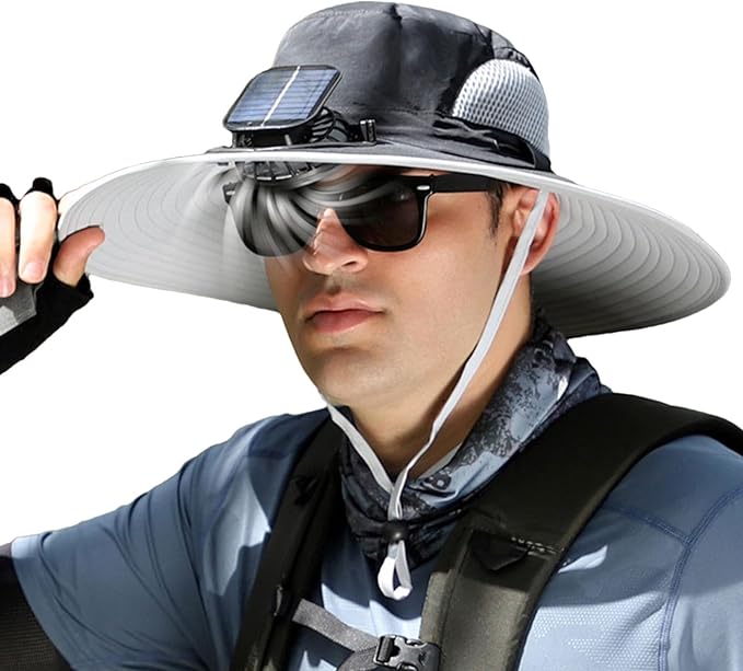 Outdoor Sun Hat With Solar Fan