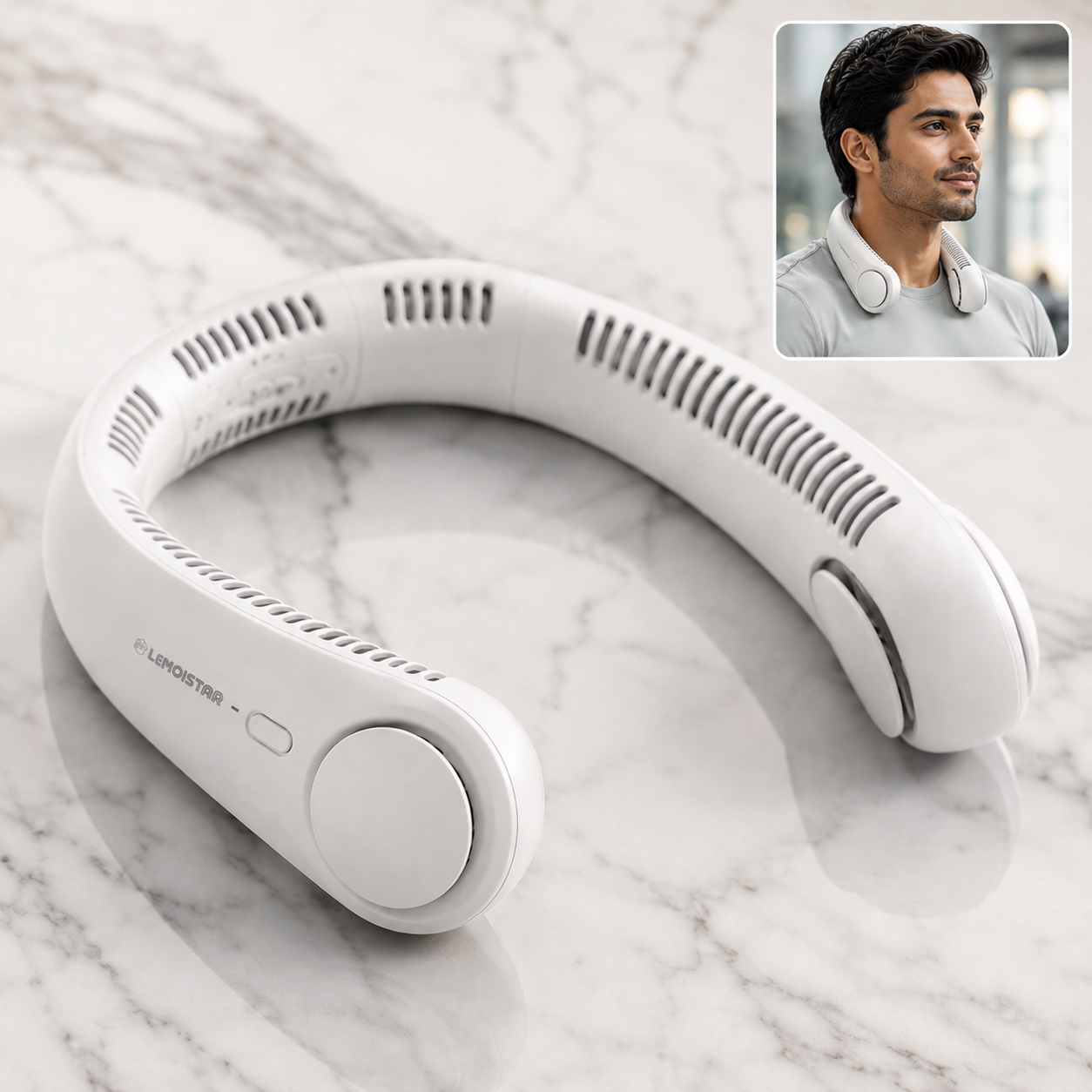 NeckBreeze™ 2.0 Elite | Portable Bladeless Neck Fan — Hands-Free TurboFlow Series