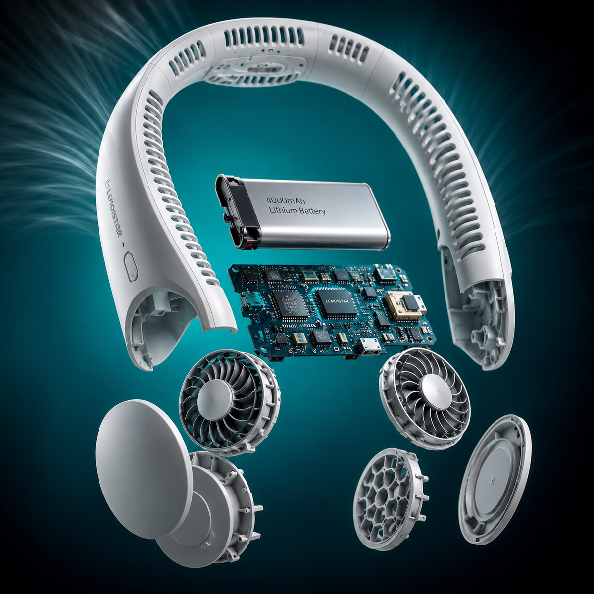 NeckBreeze™ 2.0 Elite | Portable Bladeless Neck Fan — Hands-Free TurboFlow Series