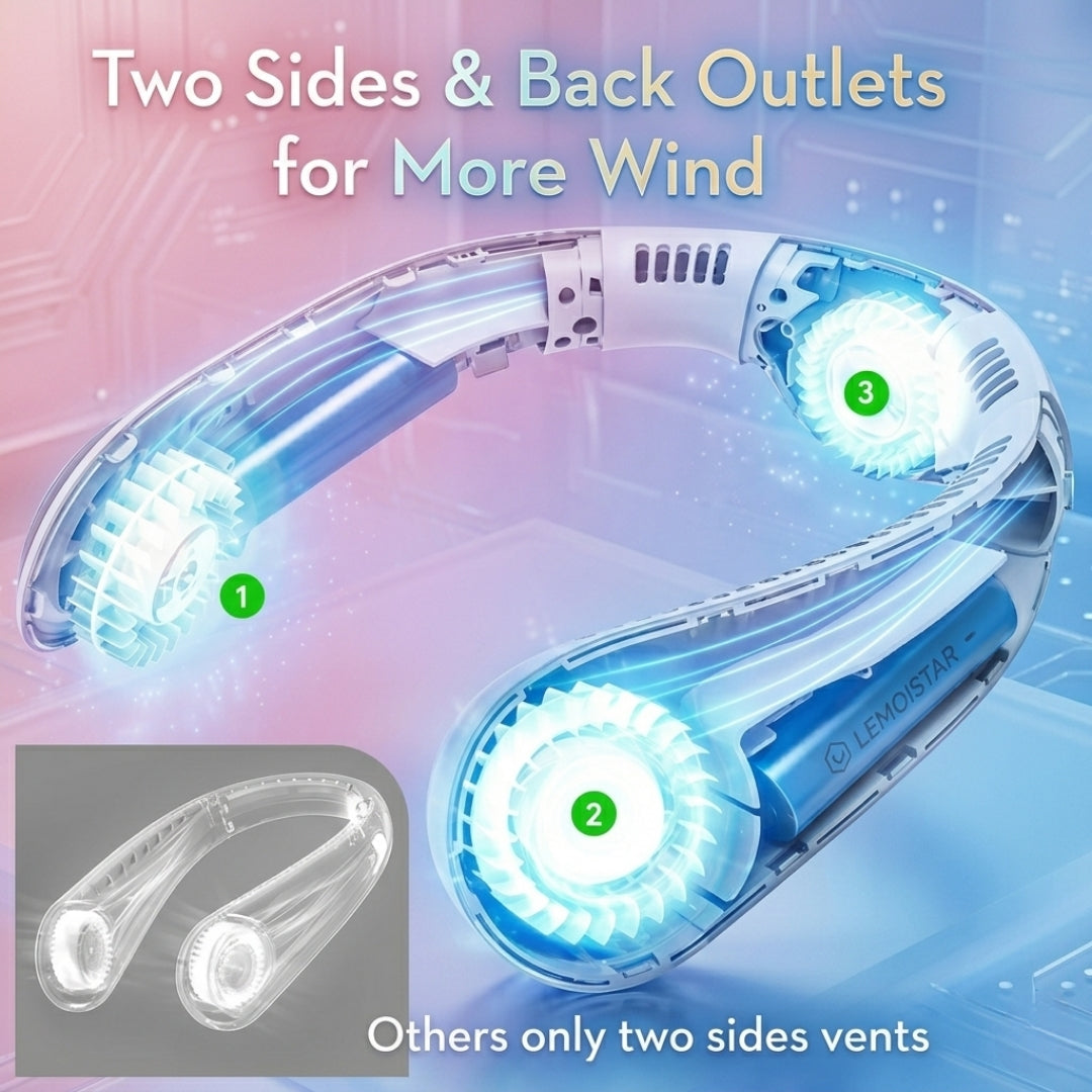 NeckBreeze™ 2.0 Elite | Portable Bladeless Neck Fan — Hands-Free TurboFlow Series
